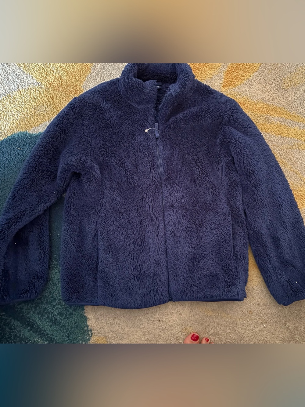 Uniqlo Kids Navy Blue Plush Zip-Up Puffer Jacket